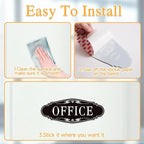 The Office Door Sign for Home and Business，Self-Adhesive Waterproof and Fade-Resistant Modern Office Sign Sticker for House，Business，Door, Window Black