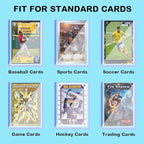 200ct 55pt 3" x 4" Hard Plastic Card Protector - 100ct Hard Card Sleeves and 100ct Soft Card Sleeves for Trading Cards, Clear Open-Top Card Holder, Fits Standard Trading, Baseball, Sport, Game Cards
