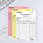 Custom Invoice Book in 3-Part /2-Part Receipt Book with Carbon Copies Personalized Carbonless Service Invoice Form Books Sales Order Book with Company Name Logo Address,A-Invoice Book with Logo