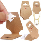 200PCS Bracelet Display Cards Sturdy Necklace Holder Cards Self Adhesive Jewelry Packaging Selling Card for Small Business of Keychain Earring Hair Band and Scrunchies Hanging