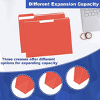 File Folder, HERKKA 120 Pack 1/3 Cut Tab File Folders, File Folders Great for Organizing and Filing, Letter Size, Red