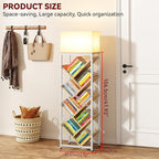 IBUYKE 9 Tier Tree Bookshelf, Floor Standing Wood Bookshelf for Narrow Space, Storage Organizer Bookcase for Books/CDs/Movies, Small Corner Bookcase for Bedroom Living Room,Natural,TBC002N