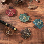 Personalized Mark Bookmark with Pen Holder, Leather Magnetic Book Marker 26 Letters,Custom Initials Page Marks, Gifts for Book Lovers Readers Men Women (Green, V)