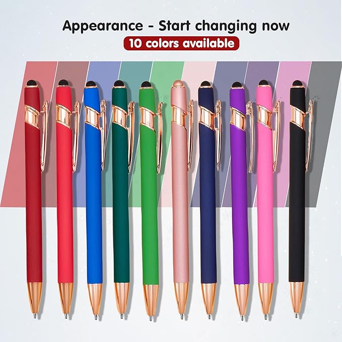 10pcs Inspirational Quotes Rose Gold Pens Set Fashion Design Novelty Pens Funny Rose Gold Office Decor Cute Office Supplies Ideal Gifts for Coworkers,Nurse and Girlfriend