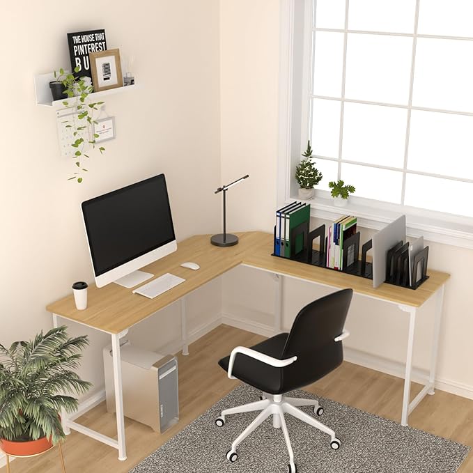 Adjustable Vertical File Sorter Sturdy Plastic Expandable Upright File Holder, Desktop Binder Organizer, Home School Office Organization Bookshelf Divider, Assemble Easily Endlessly, White