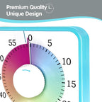 Visual Timer 7.5 inch; 60 Minute 1 Hour Countdown Timer for Kids Classroom Home Office Meeting, Mechanical Countdown Clock for Exam Time Management Magnetic, Sky Blue with Colorful Disc White Knob