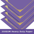 HAUTOCO 30 Packs Certificate Holders, Purple Diploma Holders, Document Award Covers Certificate Folders with Gold Foil Border for 8.5x11 Letter Size