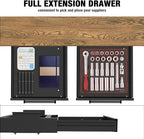 UNITEDPOWER Under Desk Drawer Storage, Pull-Out Office Hidden Counter Drawer, Metal Sliding Organizer Mount Below Table, Optional Bracket Height, Black