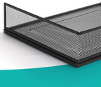 AZFUNN Wire Mesh Letter Trays Paper Tray Desk File Organizer, 2 Pack Stackable Metal Front-Load Documents Tray for Office Supplies File (Transverse)