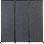 Strongbird Room Partition,Office Divider,Portable Commercial Screen Dividers,Privacy Partition Separator,Classroom School Dividers,6'4"W x 6'7"H,3 Panel,Grey