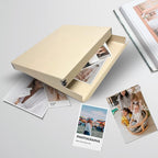 Lineco Museum Archival Storage Box, 11.75x15.25x1.5 in. Drop Front Design. Acid-Free with Metal Edge. Organize Photos, Pictures, Prints, Documents, Crafts, DIY. Tan, 1 Pack