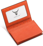 Leather Business Card Case Holder for Men & Women, Italian Calfskin