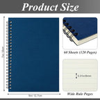 Leelosp 12 Pack Small Spiral Notebook 5 x 7 Inch Lined College Ruled Spiral Journal Wire Bound Notebook Kraft Cover, 120 Pages for Work Students Office Business (Rainbow)