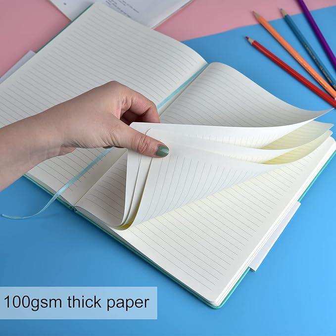 3 Pack B5 Journal Notebooks Classic Ruled Notebooks Hardcover Lined Journals for Office Home School Business Writing Note Taking, 10.2 x 7.5 inch, 100GSM Thick Paper, 160 Pages (Black/Brown/Green)