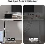 YECAYE 94.2in Cable Management, Cable Organizer,Adhesive Mount Cord Organizer for Desk, Cord Organizer, No-Drill Desk Wire Management for Home Office, Baby proofing, Black