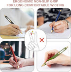 Linbsunne Ballpoint Pens Black Medium Point 1mm Pen with Super Soft Grip Ball Point Pen for Men Women Retractable Pens (Vintage-12 pcs)