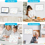 White Board Dry Erase Calendar Planner, Weekly Monthly Magnetic Schedule-Board with Time Slots, Portable Double-Sided Desktop Whiteboard with Stand for Planning, Memo, to Do List 16"×12"