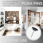 150 PCS Flat Black Push Pins for Wall Clear Thumb Tacks for Walls Flat thumbtacks Push pin for Bulletin Board Shadow Box Display Thumbtack for Cork Board
