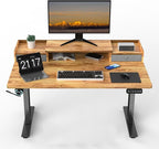 ExaDesk 48 x 30 Inch Electric Standing Desk with 2 Drawers, Adjustable Height Widened Stand Up Desk with Storage, Sit to Stand Ergonomic Workstation for Home Office, Light Rustic