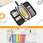 BOENLE Unicorn Rainbow Flower Pencil Case Box Boys Girls Large Pencil Pouch with Zipper Compartments Big Capacity Stationery Pen Bag Organizer for Kids Teens Adults School