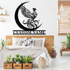 Dyoart Custom Phoenix Metal Sign | Personalized Last Name Signs | Phoenix Wall Art | Metal Outdoor Wall Decor | Personalized Housewarming Gifts | Phoenix Wall Decor for Living Room Bedroom