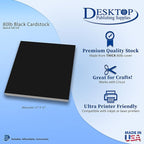 Premium Black 12x12 Cardstock - Thick Heavyweight 80lb Cover - 15 Sheets