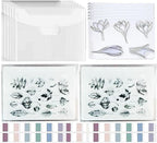 BROTOSPAC 24 PCS Clear Stamps Storage Panels,Resealable Die Cut Storage Bag, White Plastic Stamps Organizer Panels, Clear Stamp Organizer Set for Die Cutting and Decorative (24)