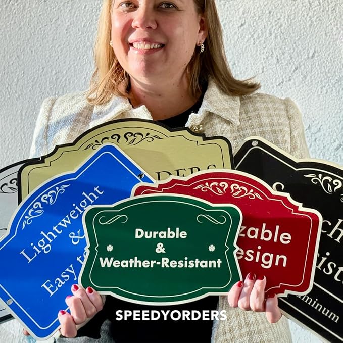 SPEEDYORDERS Custom Metal Signs, Personalized Aluminum Signs, 36x24 In, Brushed Silver, Words & Quotes, Home Decor, Business Signage