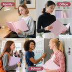SUNEE 3 Ring Binder 1/2 Inch 1 Pack, Clear View Binder Three Ring PVC-Free (Fit 8.5x11 Inches) for School or Office Supplies, Pink