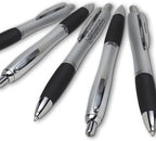 DISCOUNT PROMOS Personalized Ballpoint Pens With Rubber Grip, 10 pack Customizable Ergonomic Click-to-Write Custom Writing Pens for School with Black Ink, Black