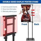 VAIIGO 4-Pack Poster Stand - Heavy Duty, Double-Sided, Adjustable Height Up to 80 inches, Outdoor Banner Stand - Black