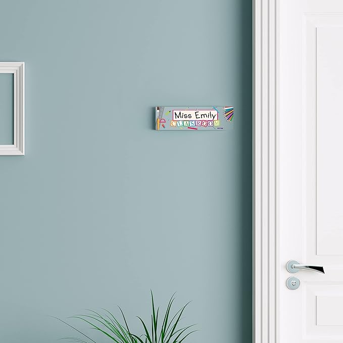 Artblox Acrylic Name Plate, 8'' x 2.5'', Personalized Teacher Desk Sign, Modern Signage