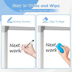DOLLAR BOSS Large White Board 60 x 40 Inch Foldable Magnetic Whiteboard for Wall, Portable Double Sided Dry Erase Board, Aluminum Frame Message Board for School, Office, Classroom with Eraser, Markers