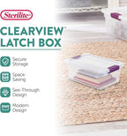 Sterilite 36-Pack ClearView Latch Box, Stackable Storage Organizer Bins for Home, 6 Quart