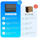 Greenvelly 2 Drawer File Cabinet, Metal Filing Cabinet with Lock, Black Lateral File Cabinet for Home Office, Locking File Cabinet for Letter/Legal/F4/A4 Size Hanging Files, Easy Assembly