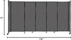Versare Straightwall Sliding Portable Wall Partition | Freestanding Office Dividers | Locking Wheels | Temporary Room Separator | 11'3'' Wide x 6' Tall Charcoal Gray Fabric Panels
