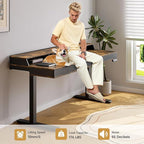 Standing Desk with Drawers, 47x23.6" Whole Piece Electric Stand Up Desk with Storage Shelf and Memory Controller, Sit Stand Desk Adjustable Height from 28-46" for Computer Workstation, Rustic Brown