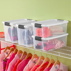 Sterilite 18-Pack Ultra Latching Box, Storage Bins with Lids, Clear Plastic, 18 Quart - Heavy-Duty Organizing Containers for Closet, Bathroom, and Office