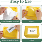 NIUBIER Storage Bin Labels, 36 Pack 3x4.5 Index Card Holder, Clear Adhesive Pockets, Removable Tote Labels Stickers for Packing Moving Box & Containers, Easy Peel Off