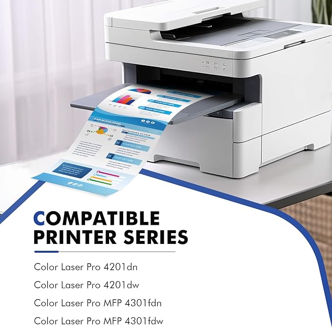 210X Toner Cartridges Replacement for HP 210X 210A 210 Toner Cartridges 4 Pack High Yield for HP Color Laserjet Pro MFP 4301fdw 4301fdn Pro 4201dw 4201dn Printer W2100X W2100A Ink (with Chip)