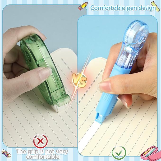 9 Pack Correction Tape Pens 1/5" X 236", 9 Color Correction Tape Comfortable Pen Shape Correction Pen Easy to Use Applicator for Instant Correction Students School Office Supplies