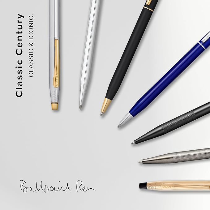 Cross Classic Century Refillable Ballpoint Pen Presented in a Luxury Gift Box - Medium Point, Black Ink, Lustrous Chrome