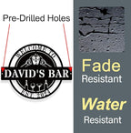 Personalized Bar Sign | Custom Metal Wall Art Decor for Home Beverage Station & Wet Bar | Unique Pub Room Housewarming Gift & Man Cave Accessories