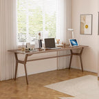 OSCHF Solid Wood Study Desk - 78.8" Double Long Computer Table for Home Office, 2-Person PC Workstation, Walnut