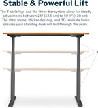 Vari Classic Electric Standing Desk - VariDesk Height Adjustable Sit/Stand Desk - Dual Motor with Memory Presets, Stable T-Style Legs - Gaming or Home Office Workstation - 60”x30”, Butcher Block