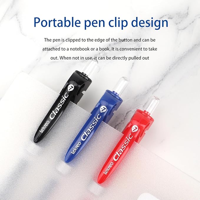 Lekreo Classic Retractable Gel Roller Pens, 0.7mm Fine Point, Blue Ink (Blue Ink - 12 Packs)