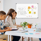 AMUSIGHT Double-Sided Magnetic Whiteboard, 36" x 24" Dry Erase Board, Aluminum Frame White Board for Wall, Hanging Mounting White Board Dry Erase Marker Board with 4 Markers, 1 Pen Tray