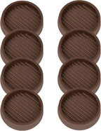 VOCOMO 2X2 Round Rubber Caster Cups, Non Slip Furniture Pads, Anti-Slip Gripper, Anti Skid Furniture Feet, Anti Slide Floor Protector for Bed Couch Table Chair Stoppers (Brown, 8 Pack)
