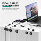 16Pack Black Desk Cable Management,Adjustable Cord Organizer Cable Clips,Cable Organizer for Cords Phone Charger/PC/TV,Ideal Cord Holder for Nightstand/Wall/Desk/Office/Home/Car