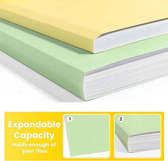 SUNEE File Folders, 120 Pack Manilla Folders 8.5 x 11, 12 Colors Folder Office Organization Home School Folders for Documents Files Paper